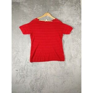 Coldwater Creek Top Women‎ M Red Short Sleeve Blouse Versatile Casual Basic